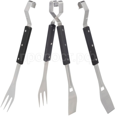 Набор д/барбекю LEONORD BS-4 (вилка, лопатка, щипцы, открывалка/999709